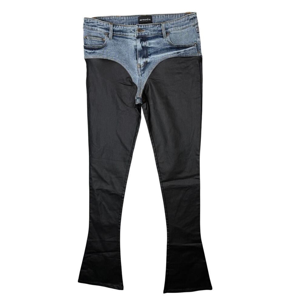 Retrofete Rogan Pant Denim Coated Black Pants Grunge Edgy 28